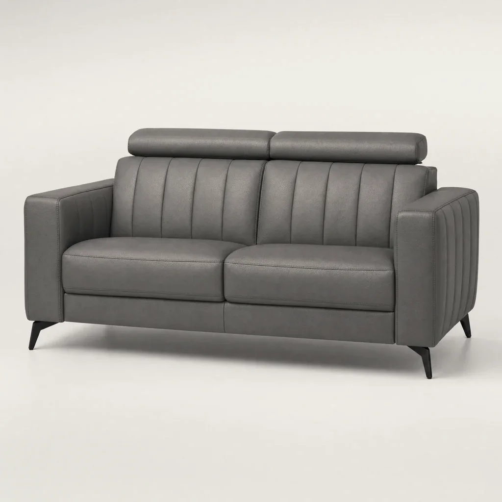 Knight Elite Power Recliner Leather Sofa with Motorised Headrest