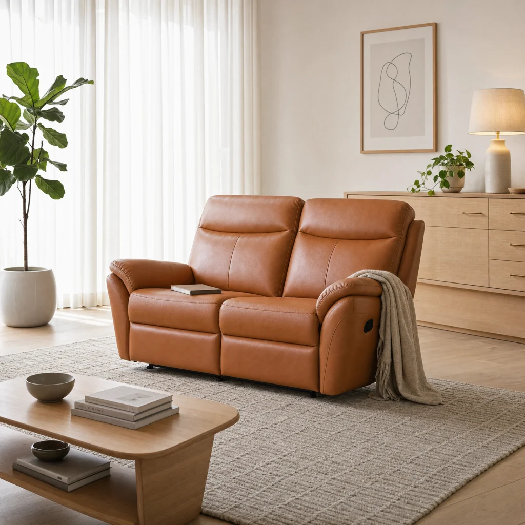Knight Support Manual Recliner Leather Sofa